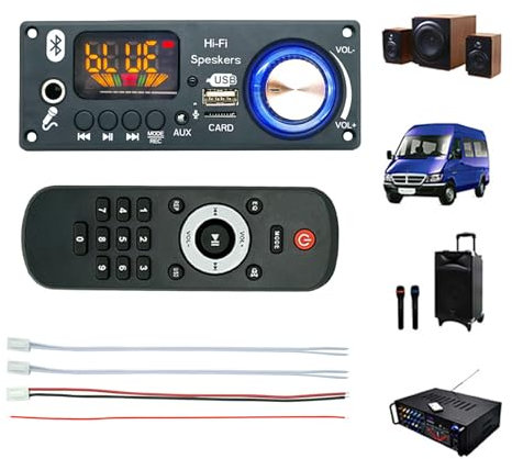 Teksome Amplifier Board,Audio Amplifier Circuit Board | Decoding Chip 2x80W for Digital Tube Display Recording Function USB Interface RV Truck MP3 Player