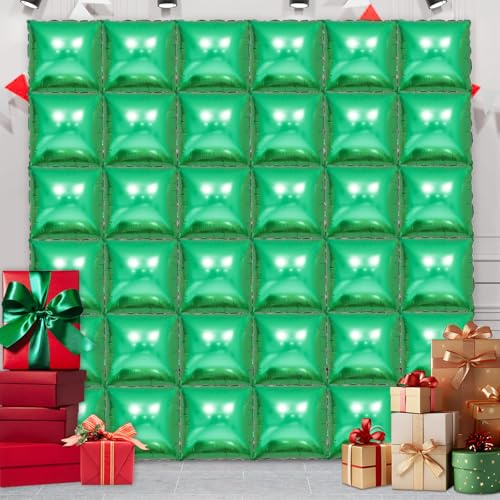 36 Piece XL Greener Square Foil Balloon Wall Screen Double Sided Square Balloon Screen Tunnel Arch Kit Mylar Square Balloons For Baby Shower Graduation Prom Birthday Party Decorations