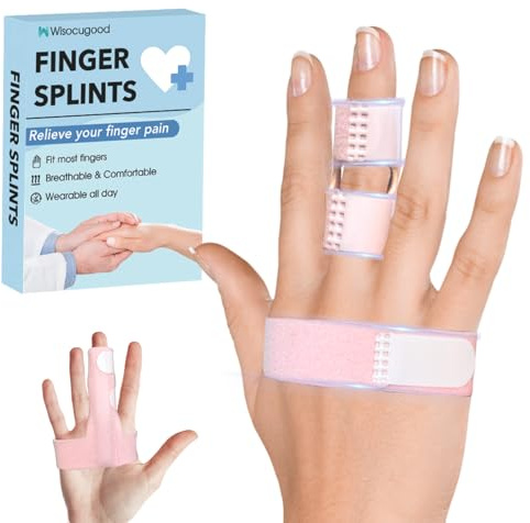 Trigger Finger Splint,Finger Brace,Broken Fingers Straightening,Pain Relief,Arthritis or Support for Fingers,Knuckle Splint Fits Index/Middle/Ring,Adjustable straps for Left or Right Hand (Pink)