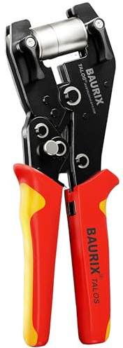 BAURIX® Öljettång inkl. 200 öljetter (Ø 10 mm) för presenning, tyg, läder och andra textilier – självgängande utan stanser – perfekt för hobbyutövare, skräddare och gör-det-självare – TALOS
