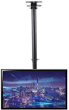 Verstellbare TV-Deckenhalterung – neig- und schwenkbare TV-Deckenhalterung, passend für die meisten 14-32-Zoll-LCD-Flachbildfernseher, 30° nach unten klappbar, Deckenmontage möglich