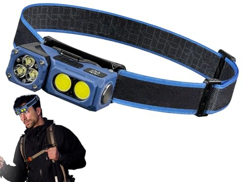 Headlamp for Forehead - Rechargeable Front Flashlights for Adults - Portable Hiking Gear with Multiple Modes for Work Running Night Diving Hunting and Outdoor Adventure