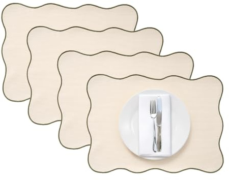 Tovagliette Americane Tovagliette decorative rettangolari in pizzo for sala da pranzo, resistenti all'olio e impermeabili.(Color 4)