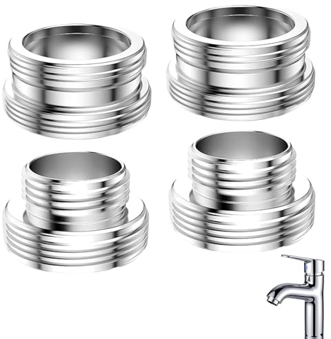 Adaptador roscado para Grifo M16 a M22, 4 Piezas con Conector de Rosca Exterior M22, con Juntas, para Fregadero de Cocina, baño, jardín y Filtro de Agua
