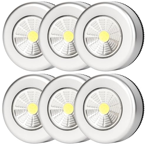 6Pcs Push Lights, Stick On Lights for Under Cupboards, Stick On Wall Lights