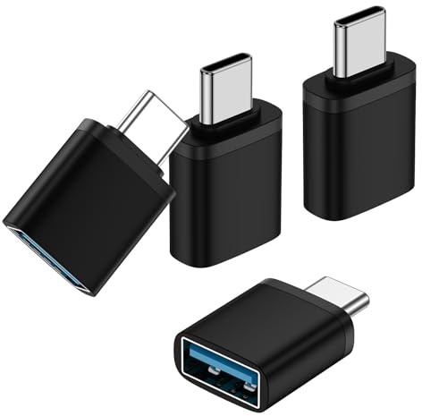 Adapter USB C auf USB A Buchse, 4 Stück Handy OTG Adapter USB Typ C Stecker | USB C auf USB A Adapter für iPhone 17 Pro Max 17e 16 15 Plus, Samsung Galaxy A36 5G A17 A16 A56 A55 S26 S25 S24 S23, Tablets