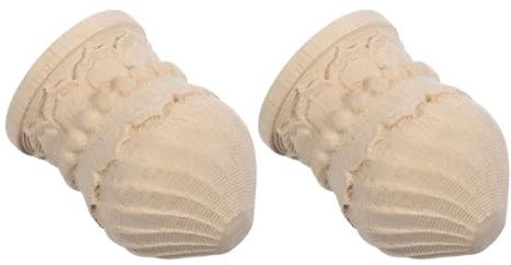 LALADEFIEE Remates de Postes de Madera Redondos Tallados a Mano Forma de Piña, 2 Piezas sin Terminar para Decoración de Cercas, Muebles y Espacios Interiores y Exteriores