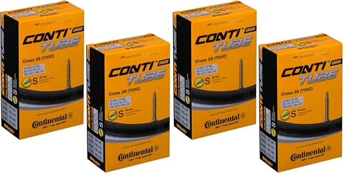 Continental Cross 28 700 x 32-47c Bike Inner Tubes - Presta 60mm Long Valve (Pair),Black