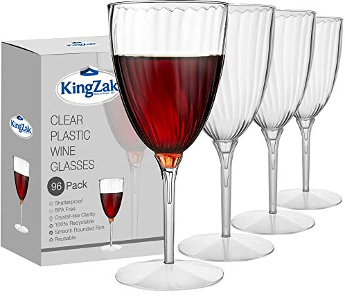 Lillian Tablesettings - Copas de vino desechables de plástico (96 unidades, 227 ml)
