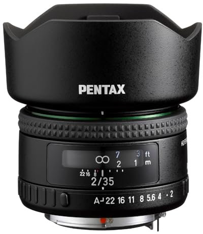 HD PENTAX-FA35mmF2 22190 Vielseitiges Weitwinkelobjektiv Die neueste HD-Beschichtung minimiert Streulicht und Geisterbilder Anti-Flecken-Beschichtung Neues Außendesign Hybride asphärische Linse