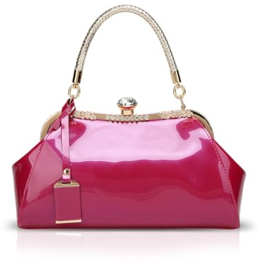 NICOLE & DORIS Handtaschen für Damen Lackleder Handtaschen Abendtasche für Party Hochzeit Schultertasche