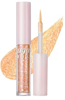 Peripera Sugar Twinkle Liquid Glitter Eyeshadow - Long Lasting Highly Adhesive Precision Tip - Beaming Sunny Light - 1.9g