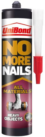 UniBond No More Nails Heavy Objects Construction Adhesive, Grab Adhesive, High Strength Bonding, No Nails Required, White, 440 g Cartridge