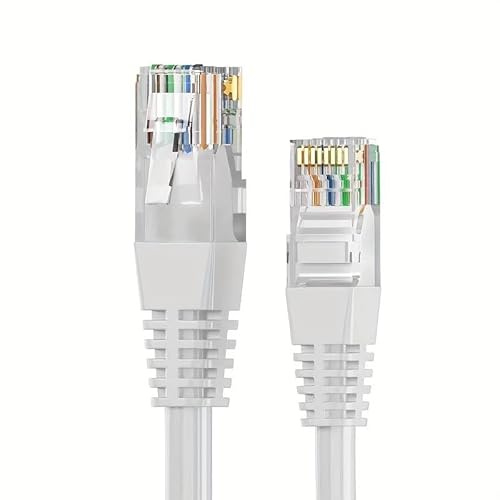 CABLEPELADO Cable de Red, Cable LAN, Cable de Datos, Cable Gigabit, Cable RJ45, Cable de Comunicaciones, Cable Trenzado, Categoría 6, Compatible PC, PS4, PS5, Xbox, Smart TV, Server, 3 metros, Blanco