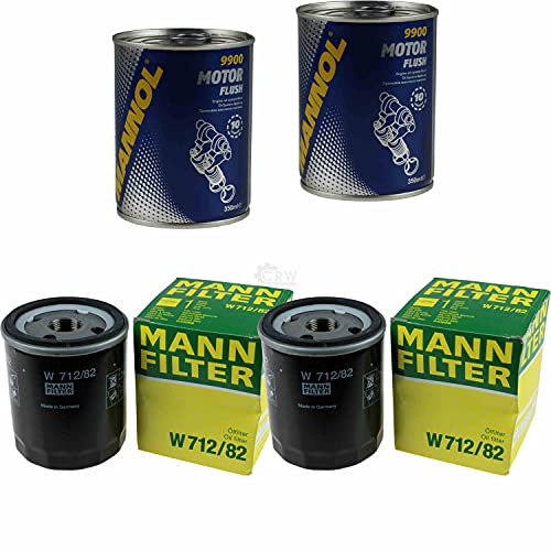 QR-Parts Set 85707842 W 712/82 9900 2x Original MANN Ölfilter + SCT Motor Flush Motorspülung