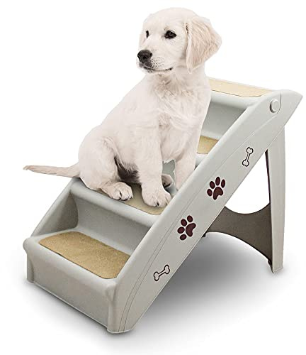 ANIMEL Hundetreppe Tiertreppe Katzentreppe Welpentreppe Haustiertreppe Treppe Hund Katze Einstiegshilfe für Auto, Bett, Couch bis 100kg