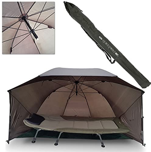 NGT FISHING UMBRELLA CARP SHELTER BROLLY WITH SIDES AND STORM POLES 60 QUICK