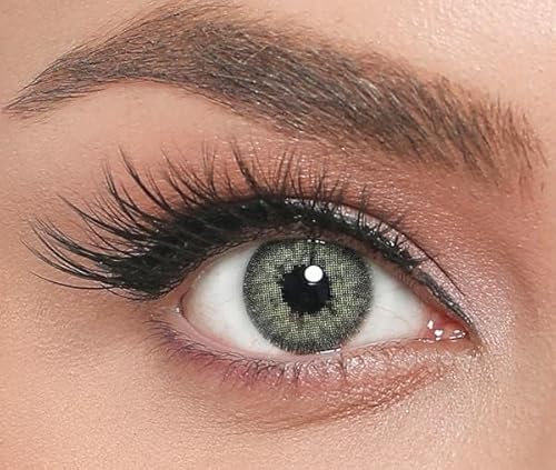 ICONIC farbige Kontaktlinsen FOREST – stark deckende Monatslinsen für 3 Monate in dunklem Grün, besonders natürliches Ergebnis für alle Augen - 1 Paar…