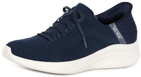 Skechers Women's Ultra Flex 3.0 Brilliant Path Slip-On Sneakers, Navy Knit/Mint Trim, 4.5 UK