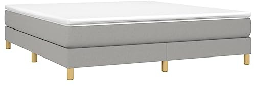 vidaXL Boxspring-sängram ljusgrå 180x200 cm tyg