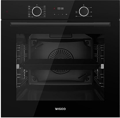 [ Test SEHR GUT, Note 1.1 *] WIGGO Backofen Set Schwarz 60cm 73L mit Teleskopschienen & Airfry, Dampfreinigung, 10 Funktionen, Soft-Close, Einbaugerät Einbaubackofen [5 Jahre Garantie, Klasse A]