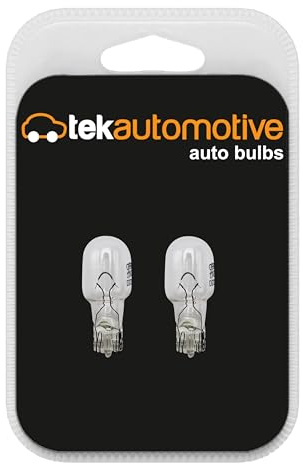 Tek Automotive 921 12V 21W Capless Bulbs – W2.1x9.5D Brake, Tail, Indicator, Reverse & Fog Light Replacements for Cars – Twin Pack