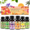 Set de Aceites Esenciales para Difusor,100% Natural Puro Aromaterapia Aceite Aromático,6 x 10 ml Essential Oils Set para humidificadores, lámparas de fragancia, jabón,SPA,Masaje