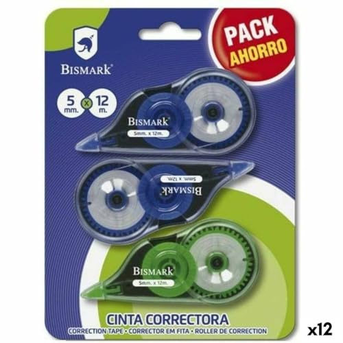 Bismark Korrekturband, Blau, Grün, 5 mm, 12 m, 12 Stück