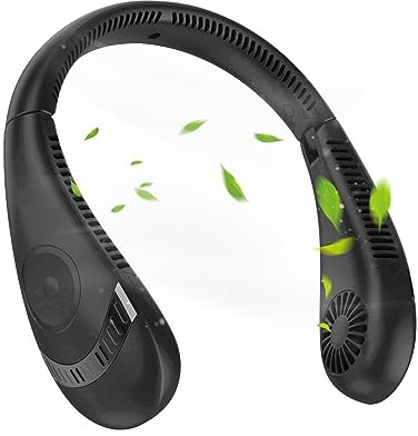 Renchey Cuello de Abanico portátil | Ventilador de Cuello Plegable de 5000 mah y 3 velocidades,Ventilador de refrigeración para Mujeres y Hombres, Ventilador de Cuello para Deportes al Aire Libre
