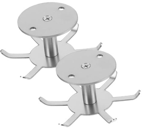AOKWAWALIY 2 x Haken für Pfannen, Topf, Schöpflöffel, Haken, strapazierfähig, Kleiderständer, Küchenutensilien, Bratpfanne, Kleiderbügel, Löffelablage zum Drehen, Edelstahl-Aufhängen
