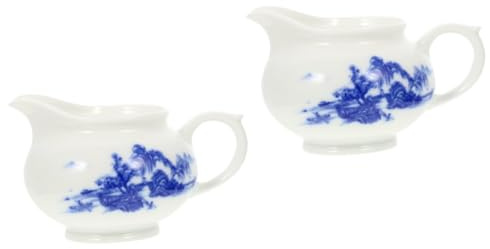 Alipis 2pcs White Thermal Sauce Boat Ceramic Gravy Dispenser Comfort Grip Handle for Dining