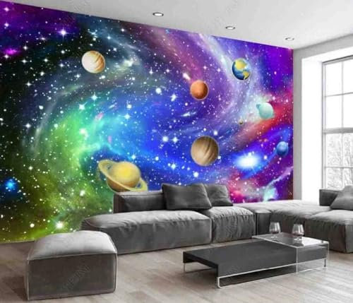 Planet Sleeve Star Sun Series 3D Tv Fondo Pared Dormitorio Murales Papel Moderno Pared Pintado Papel Tapiz 3D Decoración Dormitorio Fotomural Sala Mural-430cm×300cm