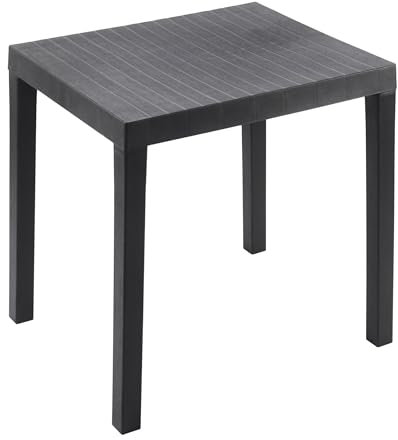 Spetebo Kunststoff Gartentisch rechteckig 78 x 65 cm - anthrazit - Campingtisch im klassischen Design - Balkontisch Terrassentisch Outdoor Garten Tisch für den Außenbereich