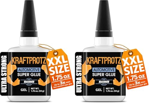 ARKA - KRAFTPROTZ AUTOMOBIL 50 g | Colle Super Glue épaisse | Colle automobile transparente | Idéal comme colle à plastique, à textile, à verre, à cuir, à bois, etc. (Lot de 2)