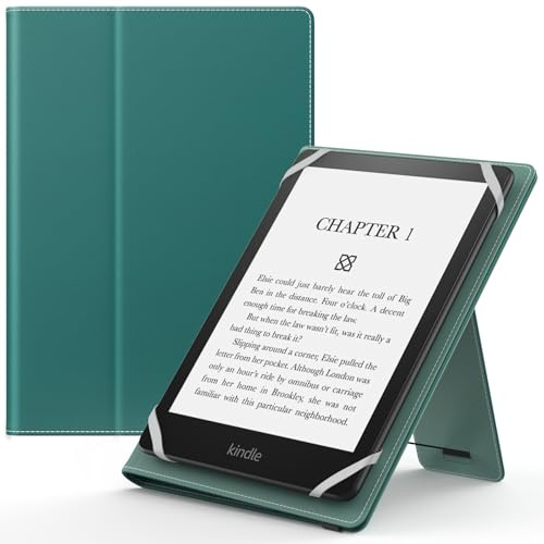 MoKo hülle für 6-7 Zoll Kindle E-Reader und Tablets, Jade Grün | Kindle Zubehör für 6-7 kindle/Kobo/Tolino/Pocketook/Sony E-Book-Tablet, Leichte Flip-Hülle, Mit Handgurt, Mit Ständer