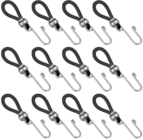 Hariendny 12 Pcs Pants Zipper Holder for Jeans, Silicone Zipper Puller Tool (Black)