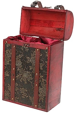 Ciieeo Boîte À Vin Décorative Élégante en Bois avec Double Support pour Bouteille De Vin pour