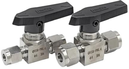 KLVN 1pcs Ball Valve 6 8 10 12 14mm 1/8 1/4 3/8 1/2 Tube Stainless Steel 304 high Pressure high Temperature Card Set Ball velve(3mm)