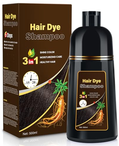 3 in 1 Haarfärbeshampoo - Hair Dye Shampoo für Graues Haar Sofort (Kastanienbraun)-400ml