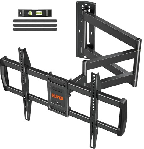 ELIVED TV-väggfäste med 762 mm lång ledarm för de flesta 42–75 tums TV-apparater, vridbar TV-hållare, rymmer upp till 45 kg. TV-hållare Max VESA 600 x 400 mm EV3037