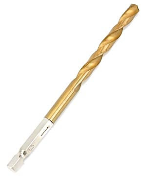 FonFou 1 Stück HSS-Schnellarbeitsstahl Titanbeschichtetes Bohrer-Set 1/4 Sechskantschaft 1,5 mm-6,5 mm Sechskantgriff Spiralbohrer Holz Kunststoff(1.5mm)