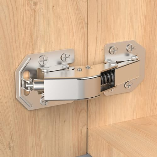 Furniware 20 Pack 90 Degree Soft Close Hinges, No Pre-Drilled Surface Mount, Frameless Hidden Concealed Easy Installation, Smooth Slow Closure, Self Closing for Kitchen Cabinets, Cupboard, Replacement