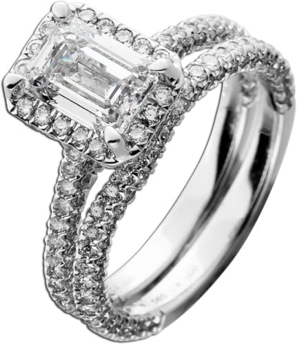 Ch.Abramowicz Diamantring Set 3.0ct Weissgold 585 14K Lab Grown Brillanten Vorsteckring IGI 17