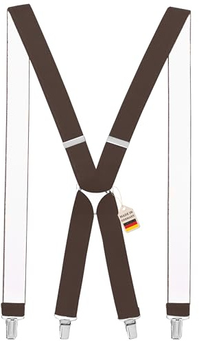 Zukunftsenkel Hosenträger 4 Starke Clips X-Form 3,5cm Breite Herren Damen Skihose Arbeitshose Verstellbar und Elastisch Fasnacht H-Form