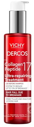 Vichy, Dercos, Pré-Shampooing Concentré Réparateur Total Collagène 17 Repair, Anti-Casse & Réparation Totale, Fibre Renforcée, Volume & Souplesse des Cheveux, 150 ml