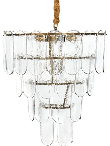 Beliani Kronleuchter Glas mit Metall transparent/messing ⌀ 48 cm 6-flammig Caraveli