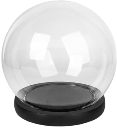 STOBAZA Cloche Verre Transparente avec Base Globe Petit pour Affichage sous Cloche Vitrine pour Fleurs Éternelles Jarre Décorative pour Objets de Collection