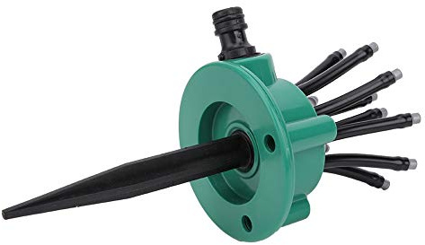 Fockety Multi-Function Garden Sprinkler with Flexible Noodle Sprayers, Easy Installation, Suitable for Grass Fields, Durable, ABS Plastic,Green