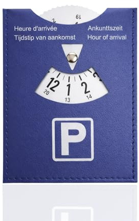 HLziy Disque de Stationnement Européen Luxe en Similicuir Souple, Disque Stationnement Zone Bleue avec Réglage Flexible, Disque de Stationnement Élégant 15 × 11 cm pour Voiture Moto Camping-Car