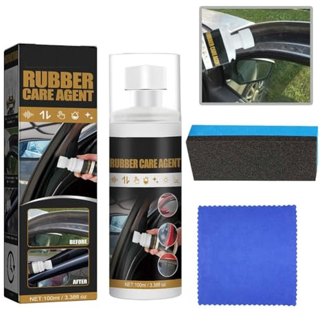 Homeponnew 100ML Car Rubber Seal Restorer & Protectant Spray with Applicator Sponge for Automotive Weatherstripping, Doors, Windows, Hoods, Trunks, Boats, RVs, Trucks